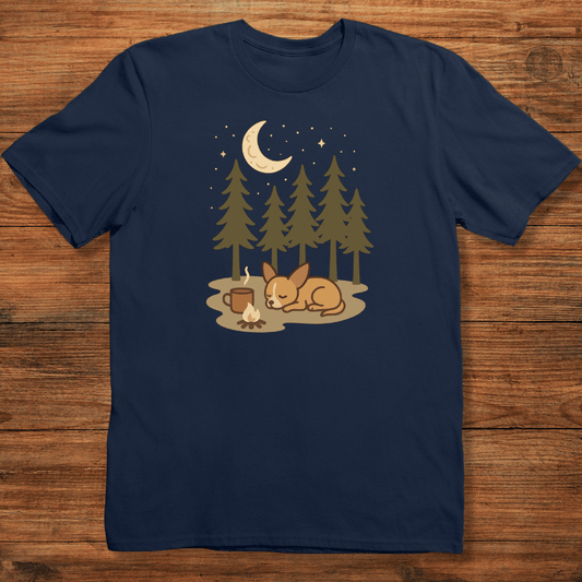 Sleeping Chihuahua by the Campfire T-shirt