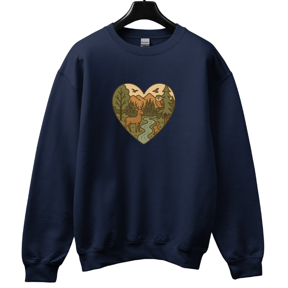 Forest Animals Heartshape Sweatshirt