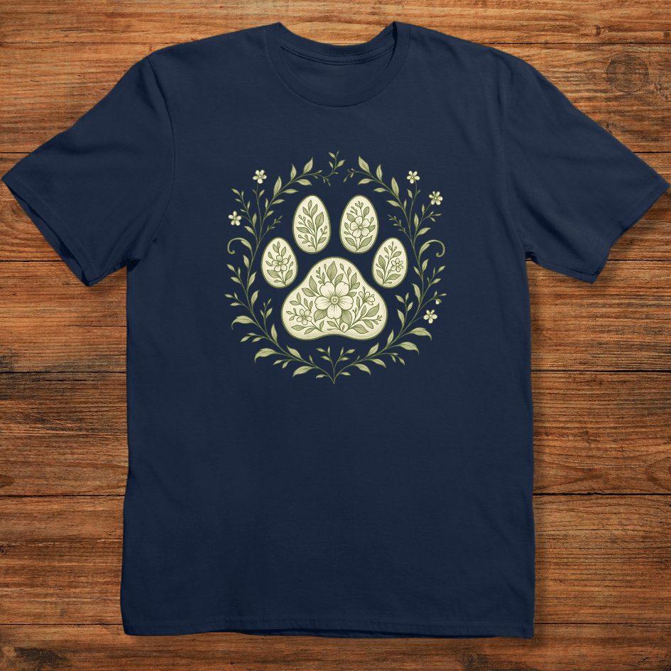 Floral Paw Print T-shirt