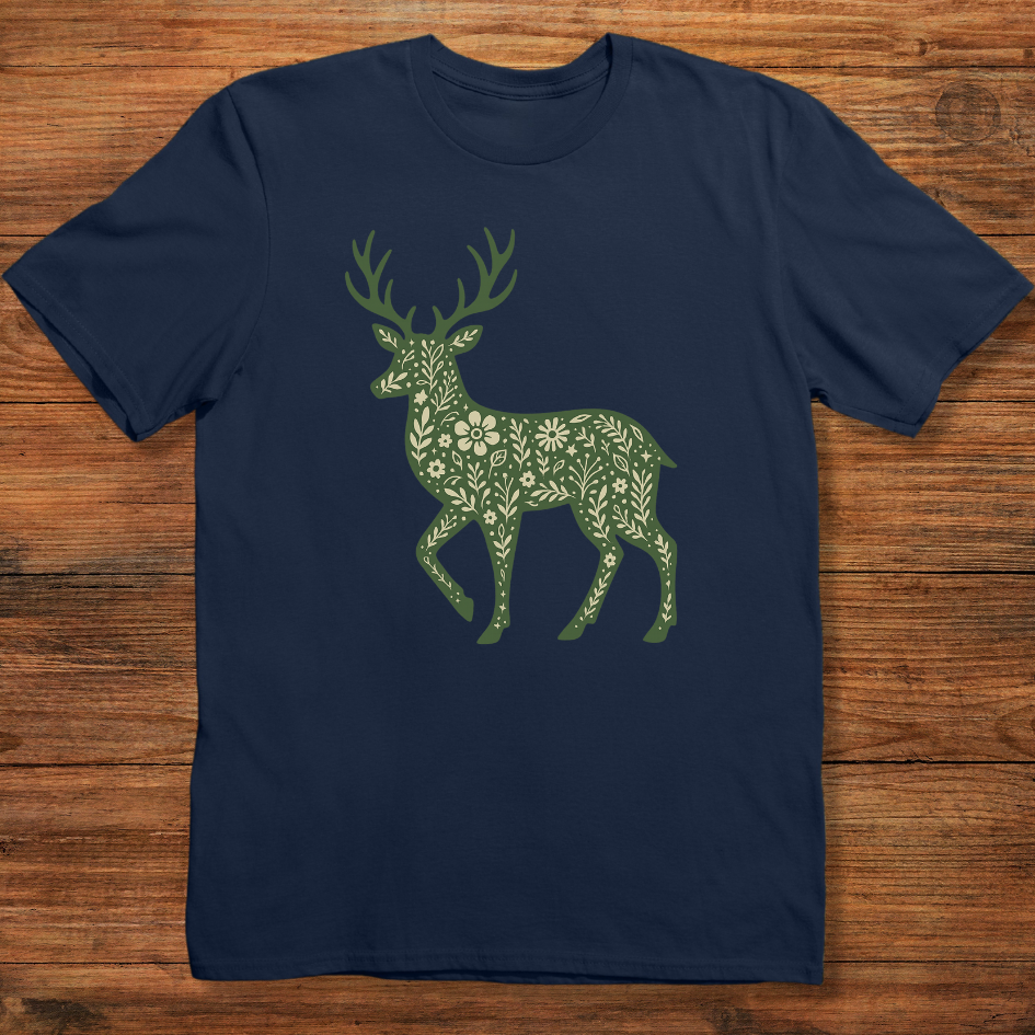 Forest Bloom Stag T-shirt