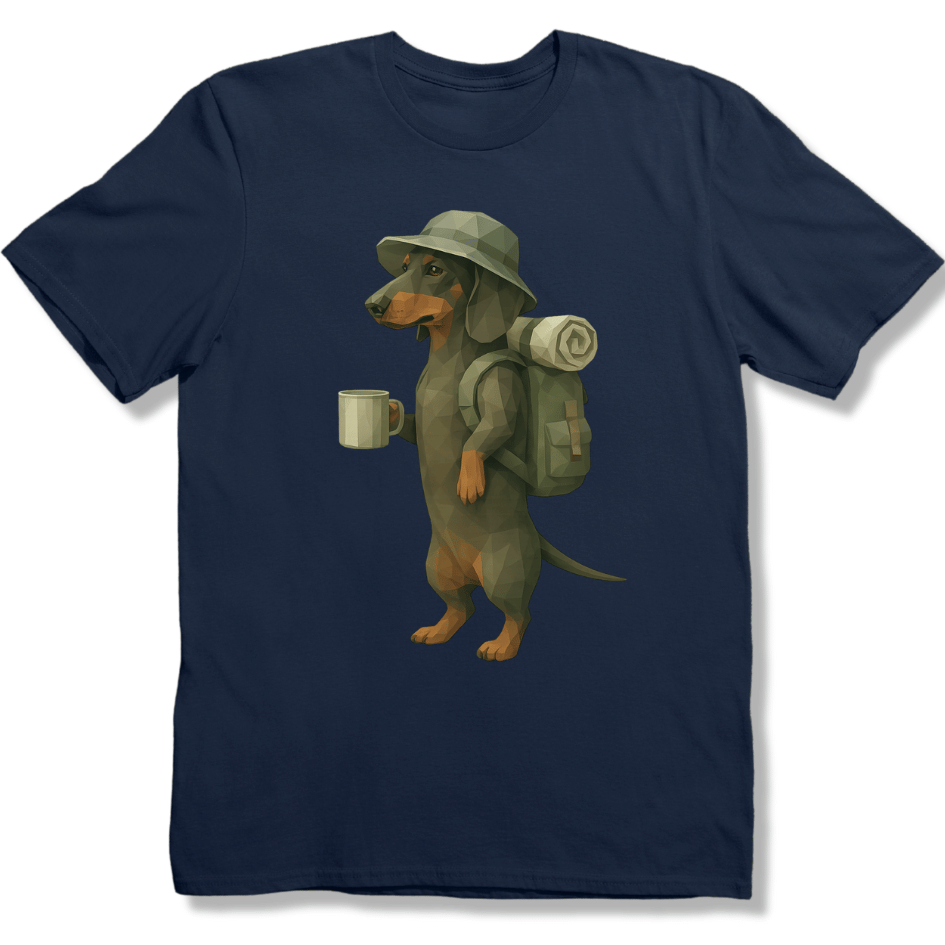 Polygon Dachshund with Coffee T-shirt