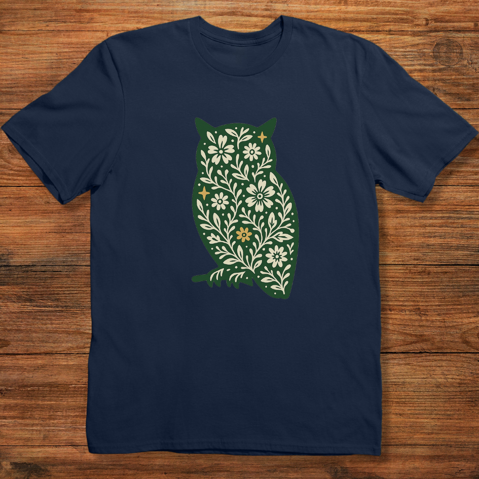 Midnight Bloom Owl T-shirt