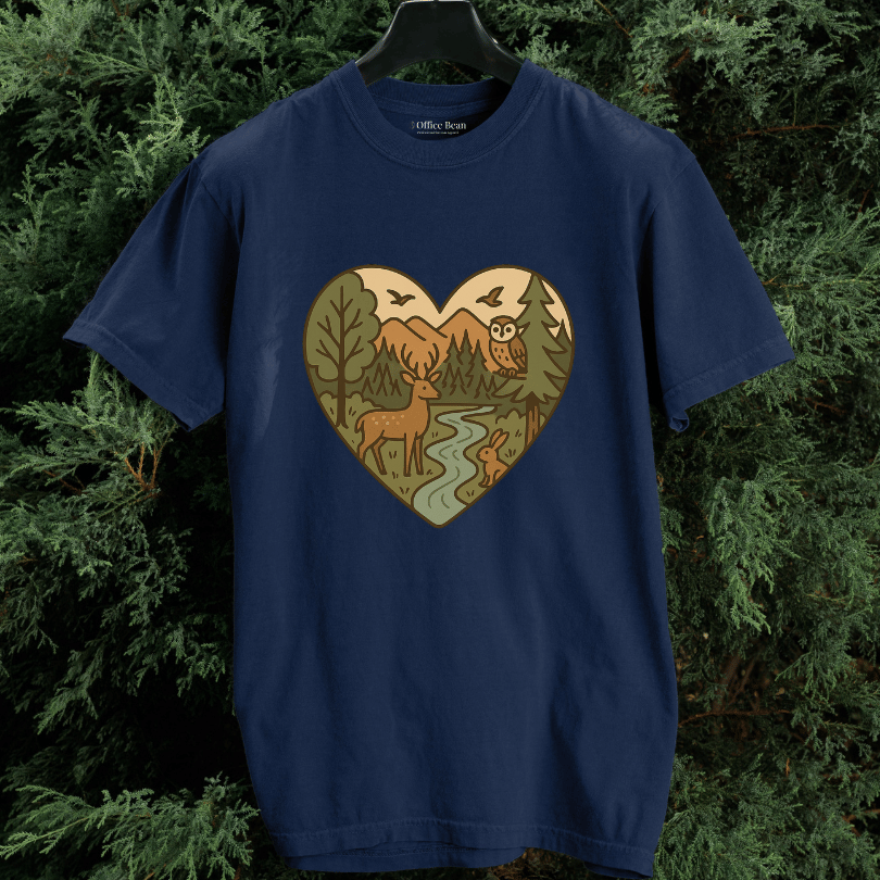 Forest Animals Heartshape T-shirt