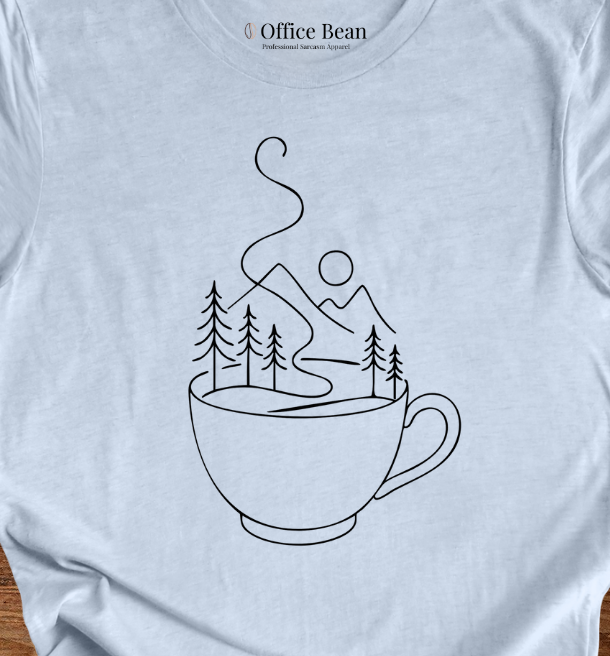 Line art Coffee turns into Nature T-Shirt