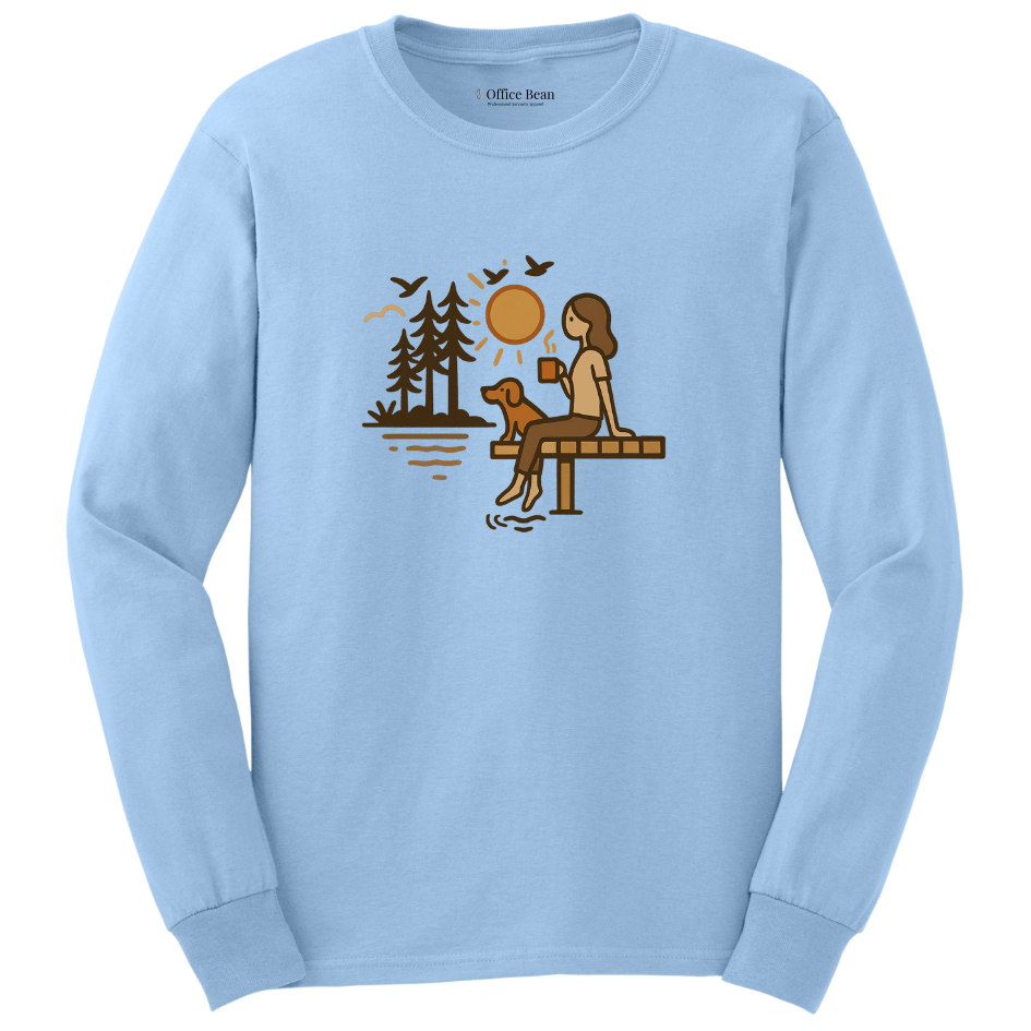 Lake, Coffee & Dog Long Sleeve T-shirt