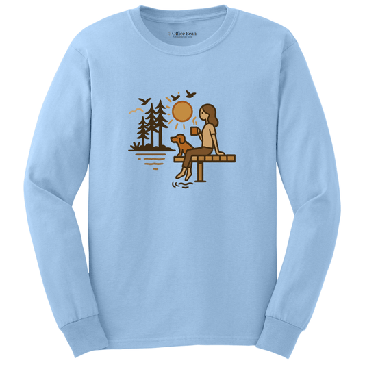 Lake, Coffee & Dog Long Sleeve T-shirt