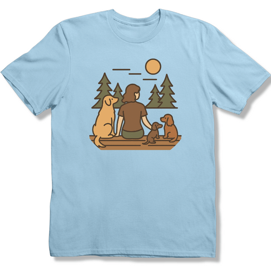 Forest Bench with Dogs T-shirt