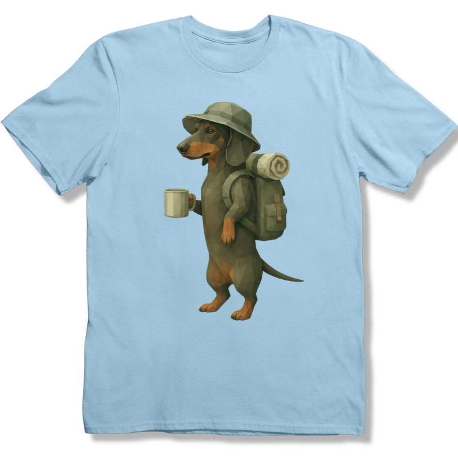 Polygon Dachshund with Coffee T-shirt