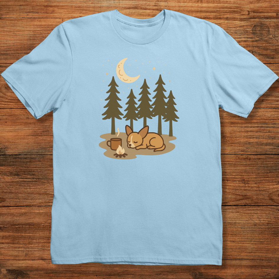 Sleeping Chihuahua by the Campfire T-shirt