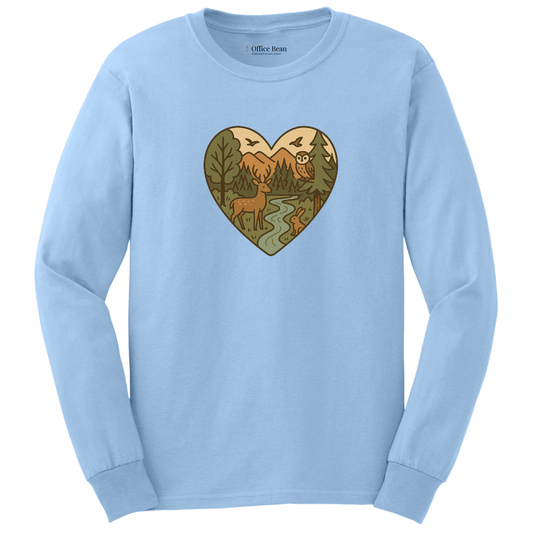 Forest Animals Heart Long Sleeve T-shirt