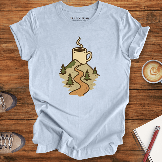 Lineart Hiker with Bird and Trees T-shirt