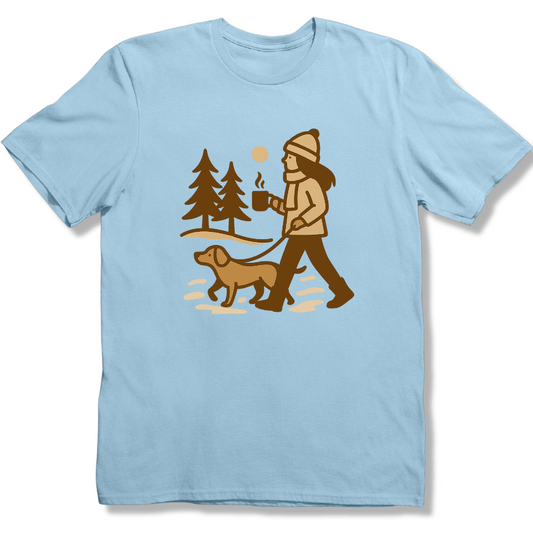 Winter Walk with Friend & Coffee T-shirt