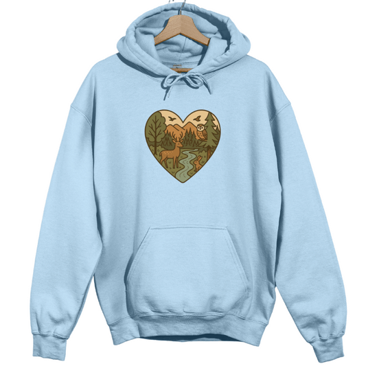 Forest Animals Heartshape Hoodie