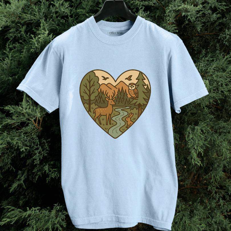 Forest Animals Heartshape T-shirt