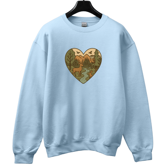 Forest Animals Heartshape Sweatshirt