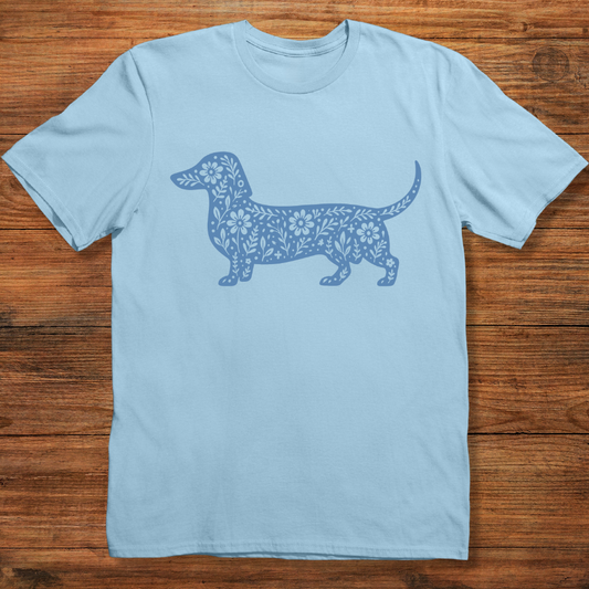 Floral Stroll Dachshund T-shirt