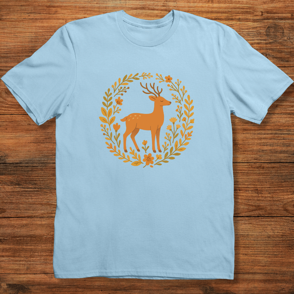 Deer in Floral Ring T-shirt