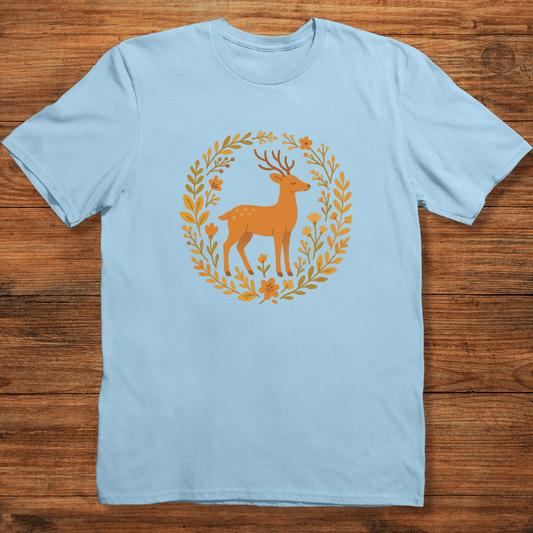 Deer in Floral Ring T-shirt