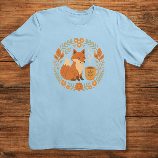 Fox and Coffee Wreath T-shirt
