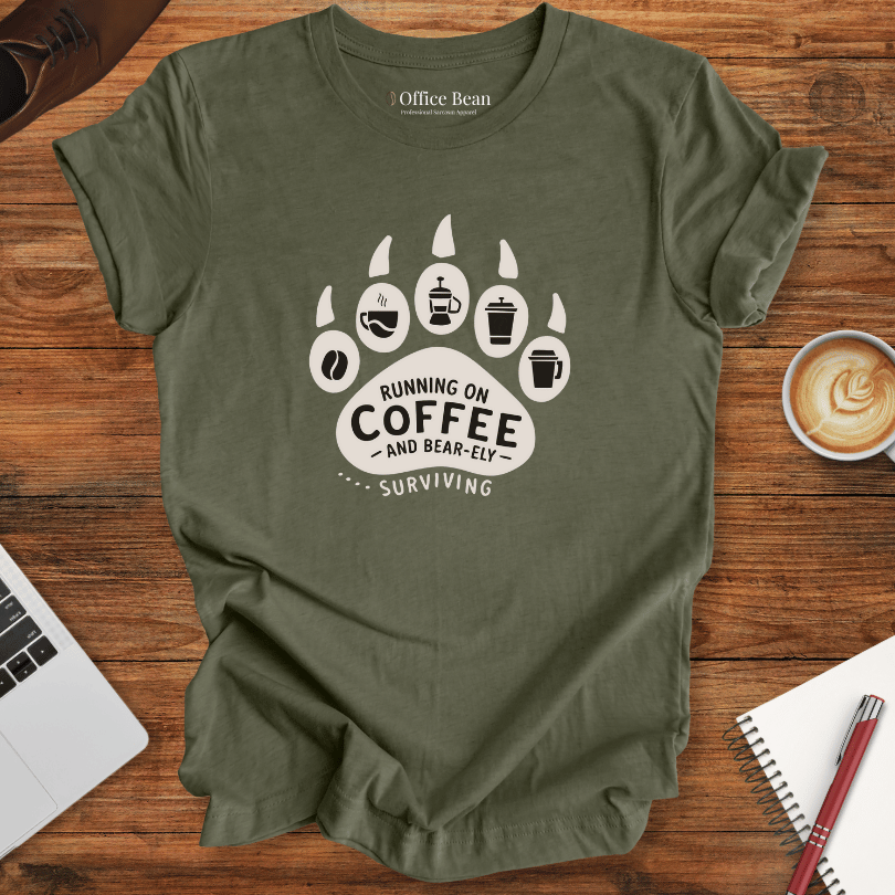 Bear-ely surviving on Coffee T-Shirt