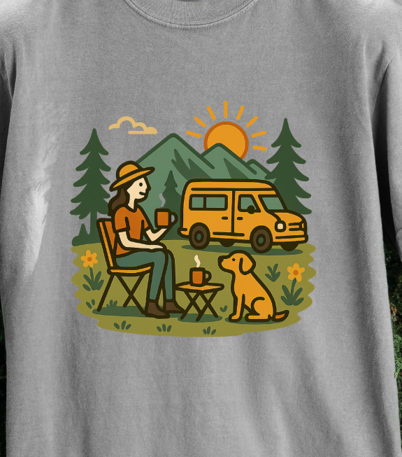 Coffee & Camper Life with My Dog T-shirt