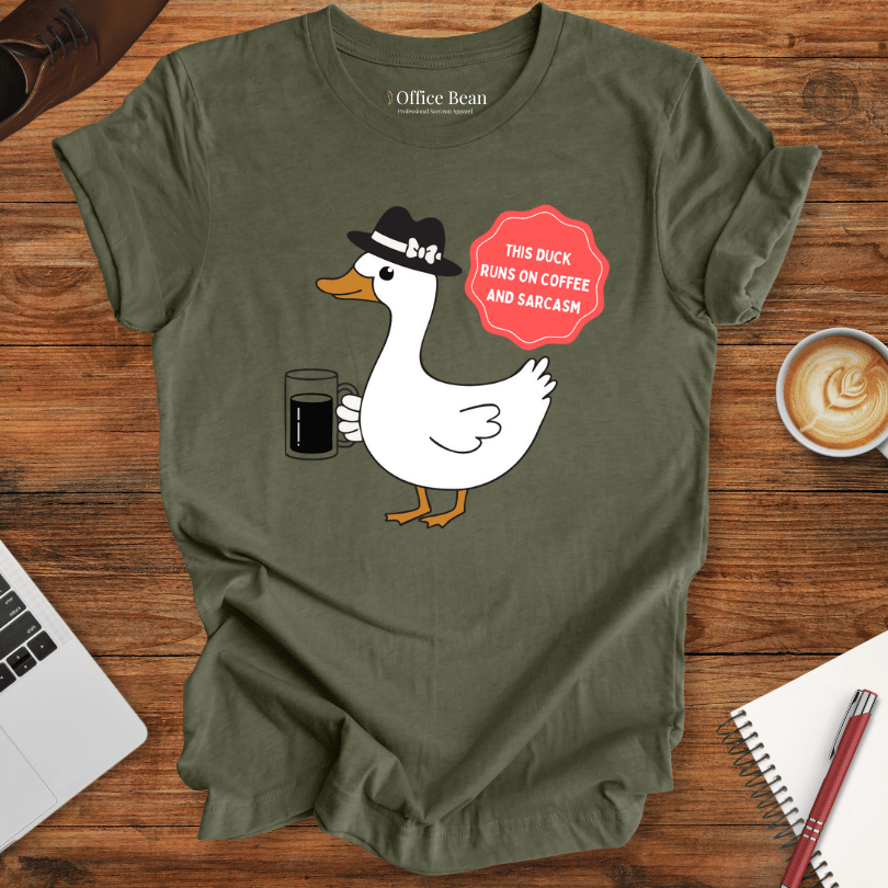 "Coffee and Sarcasm Duck" T-Shirt