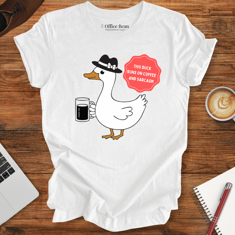 "Coffee and Sarcasm Duck" T-Shirt