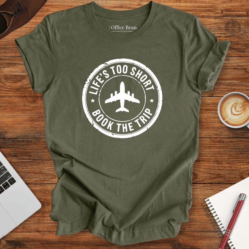 Life is short, Book the Trip Logo T-Shirt
