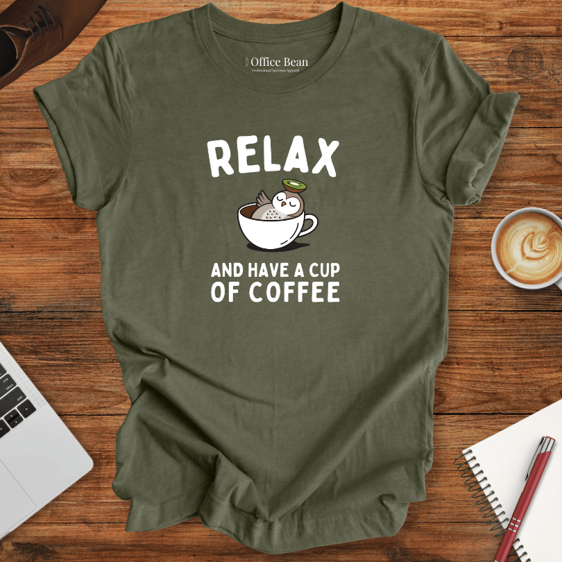 Relax and Coffee Owl T-Shirt