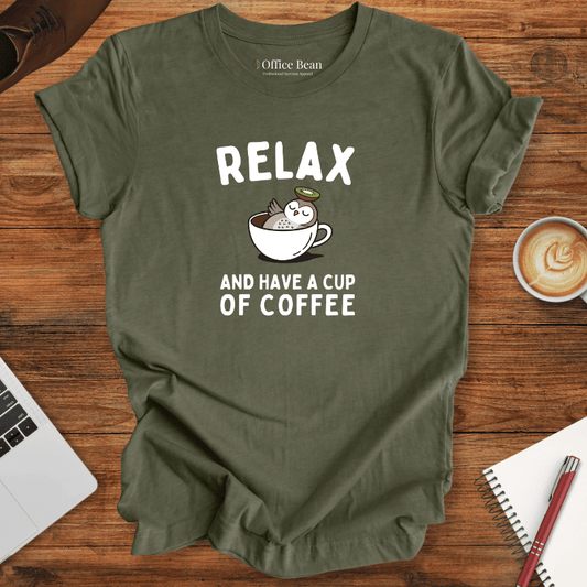 Relax and Coffee Owl T-Shirt