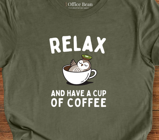 Relax and Coffee Owl T-Shirt