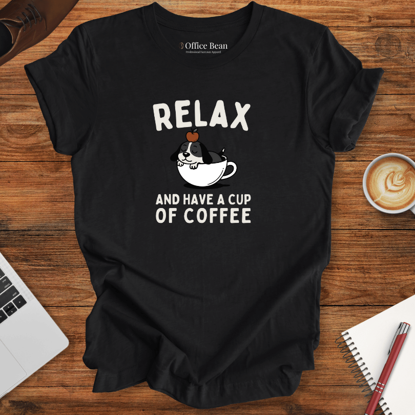 Relax and Coffee Dog T-Shirt