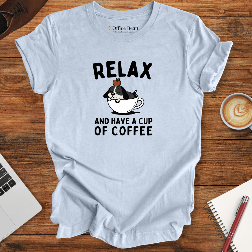 Relax and Coffee Dog T-Shirt