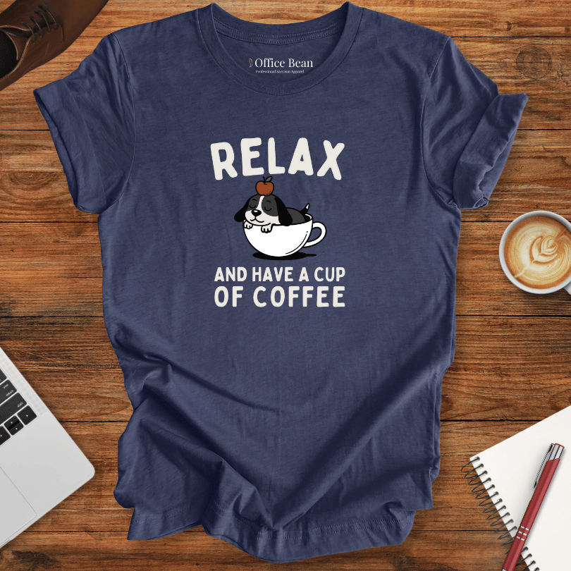 Relax and Coffee Dog T-Shirt