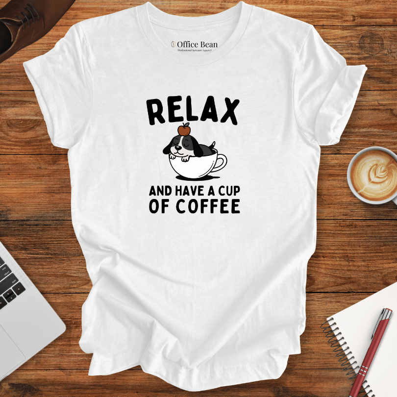 Relax and Coffee Dog T-Shirt