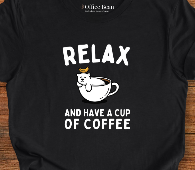 Relax and Coffee Polar Bear T-Shirt