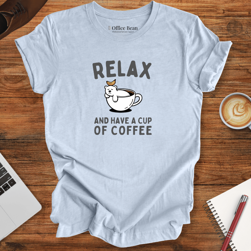 Relax and Coffee Polar Bear T-Shirt