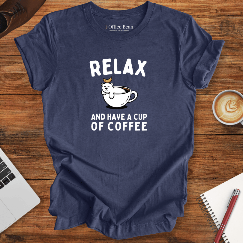 Relax and Coffee Polar Bear T-Shirt