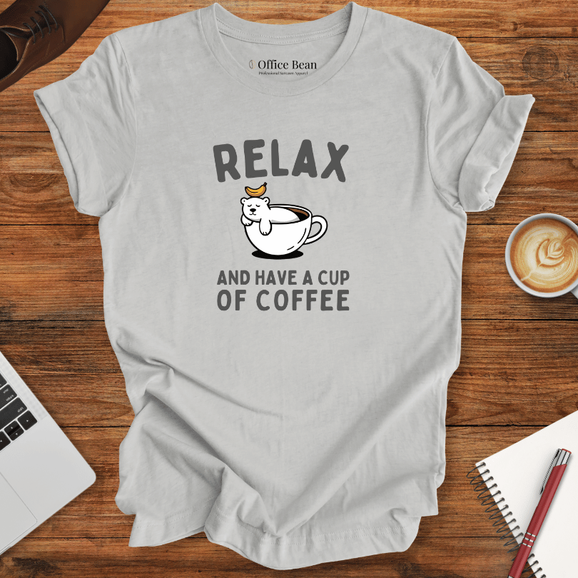 Relax and Coffee Polar Bear T-Shirt