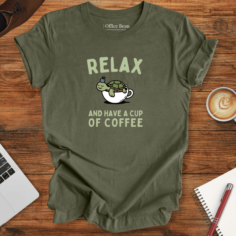 Relax and Coffee Turtle T-Shirt