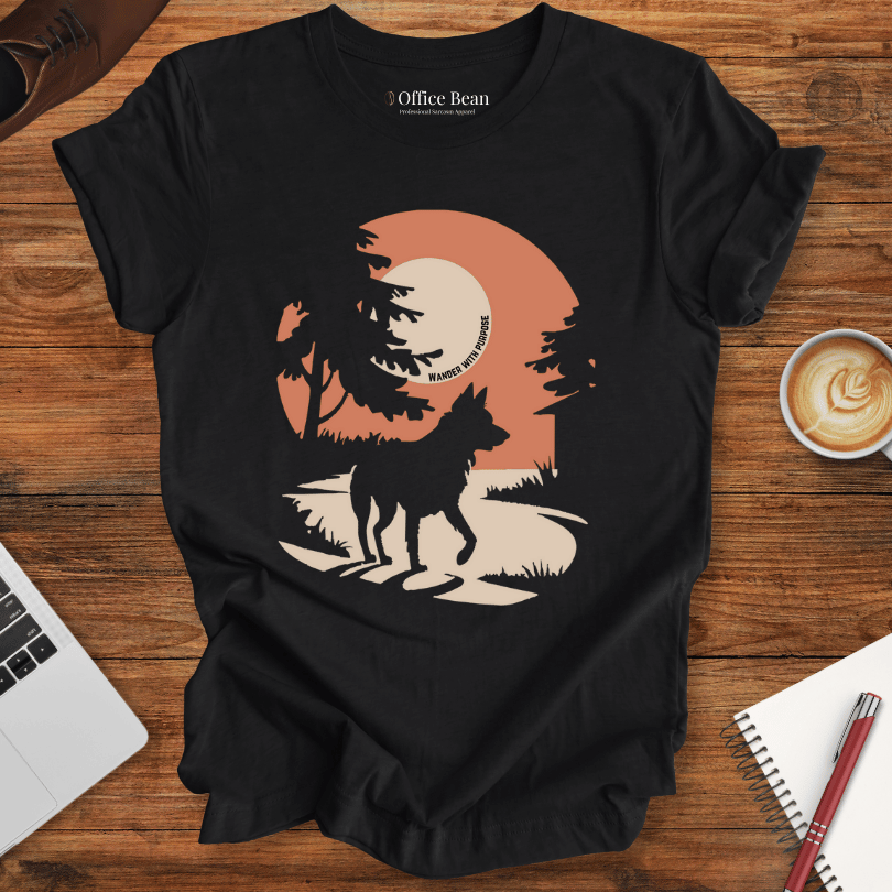 Wander With Purpose, Sunset Dog T-Shirt