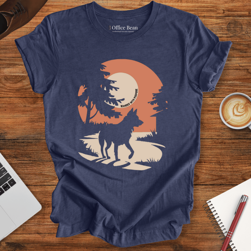 Wander With Purpose, Sunset Dog T-Shirt