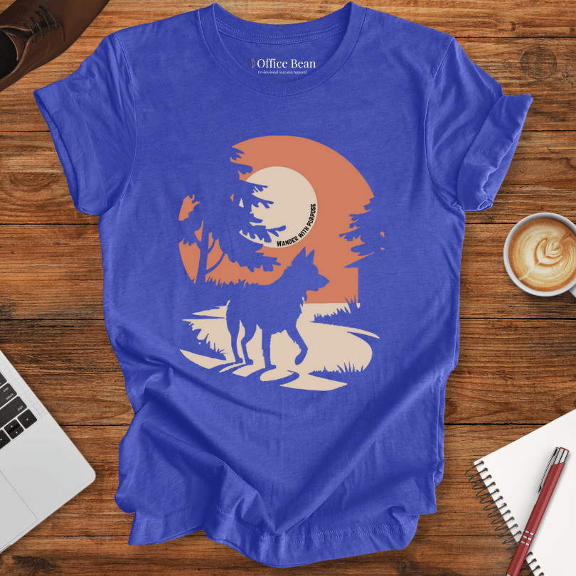 Wander With Purpose, Sunset Dog T-Shirt