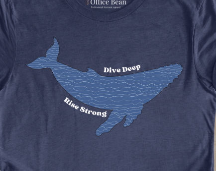 "Dive Deep, Rise Strong" Whale T-Shirt