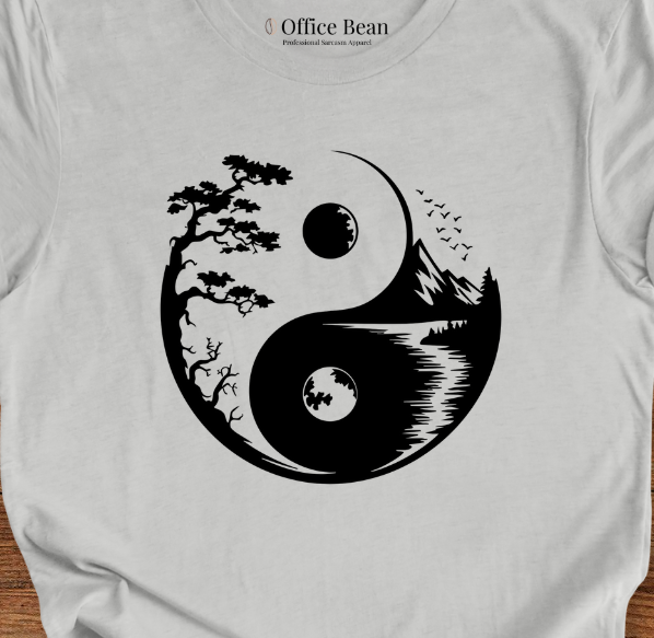 Ying Yang, Forest and Mountain T-Shirt