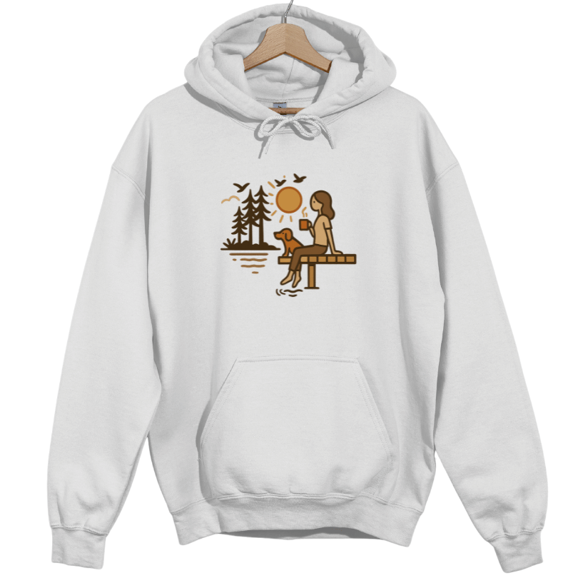 Lake, Coffee & Dog Companions Hoodie