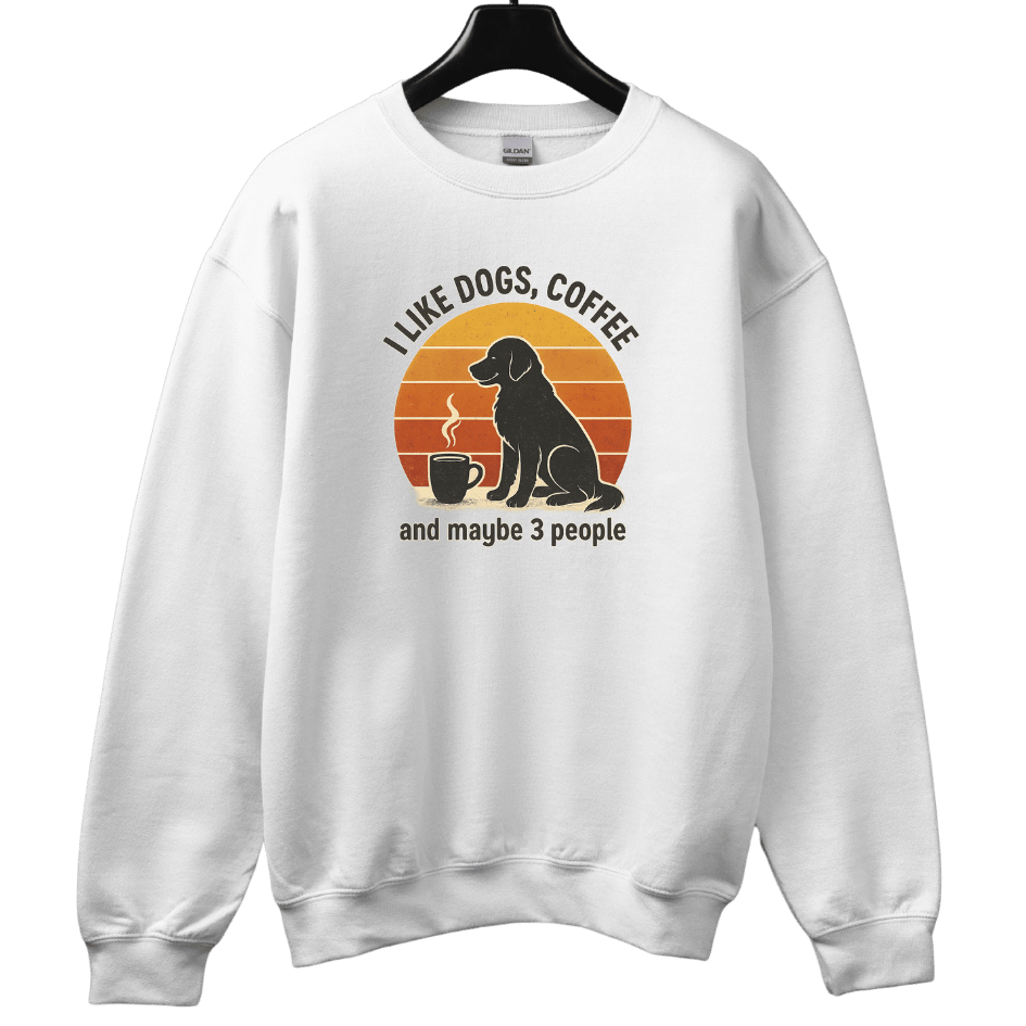 Like dogs, coffee and 3 people Sweatshirt