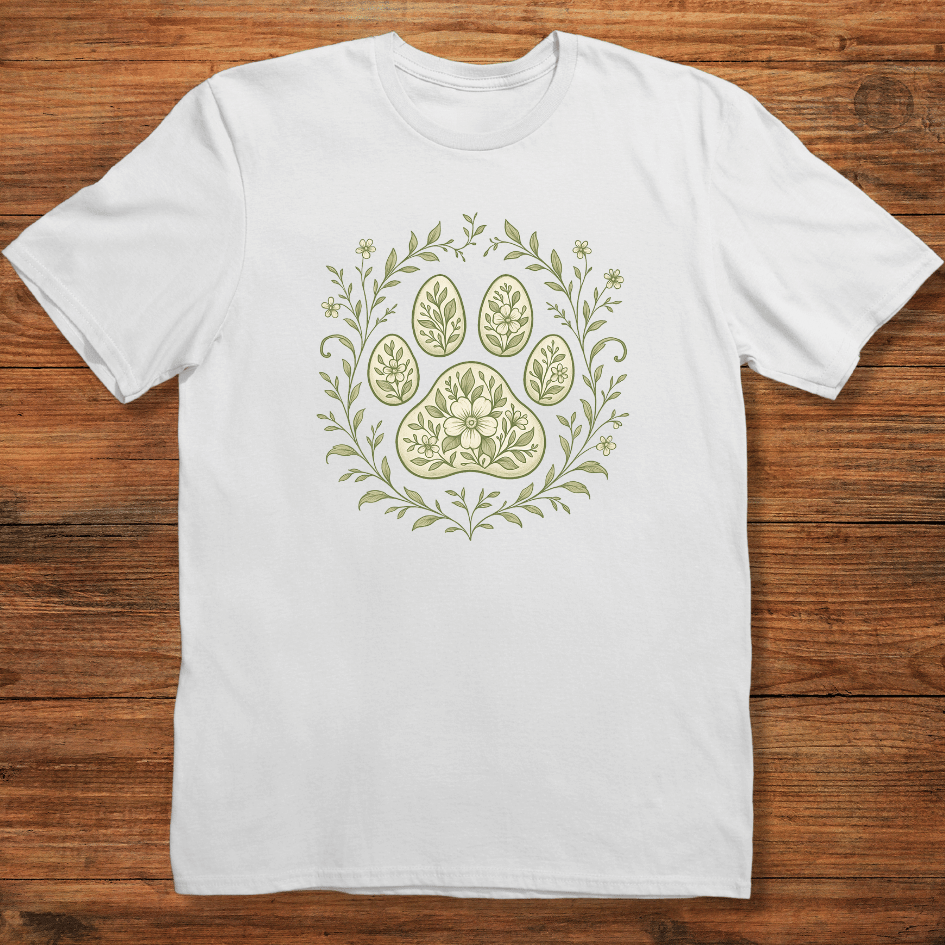 Floral Paw Print T-shirt