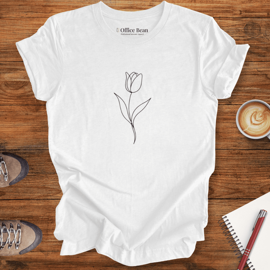 Single Tulip Line Art T-shirt