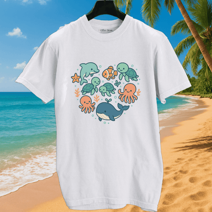 Ocean Animals Heartshape T-shirt